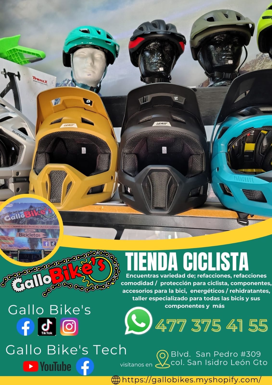 Refacciones, accesorios, ropa, energéticos, taller con servicios especializados, bicis, todo eso y más lo encuentras, con amplia variedad en tu tienda de confianza... Gallo Bikes's