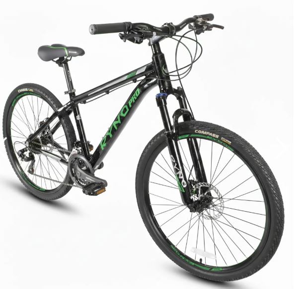 Bicicleta R 26 de aluminio 3 x 8 negro - verde ASM - 048 Ryno