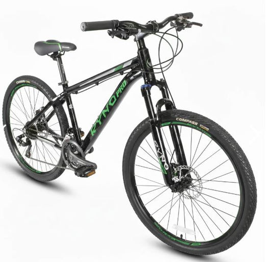 Bicicleta R 26 de aluminio 3 x 8 negro - verde ASM - 048 Ryno