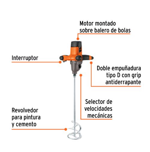 TRUPER Mezcladora eléctrica 1400W