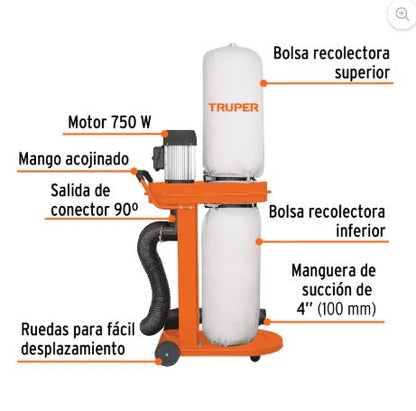TRUPER Colector de polvo 1 HP
