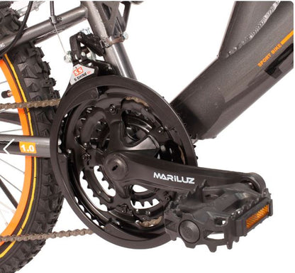 Bicicleta R 20 doble suspension gris 3x6  velocidades Ryno