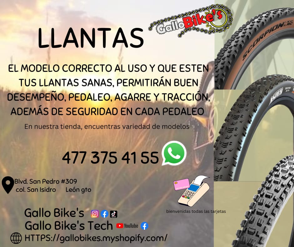 Refacciones, accesorios, ropa, energéticos, taller con servicios especializados, bicis, todo eso y más lo encuentras, con amplia variedad en tu tienda de confianza... Gallo Bikes's