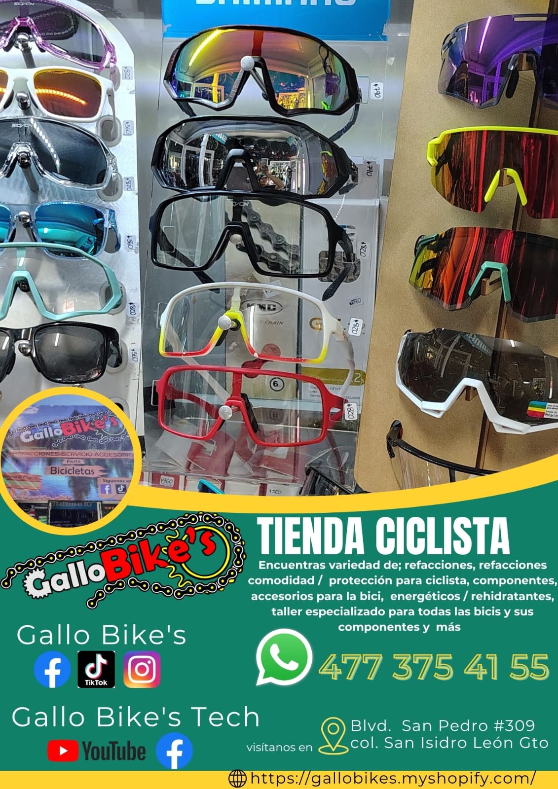 Refacciones, accesorios, ropa, energéticos, taller con servicios especializados, bicis, todo eso y más lo encuentras, con amplia variedad en tu tienda de confianza... Gallo Bikes's
