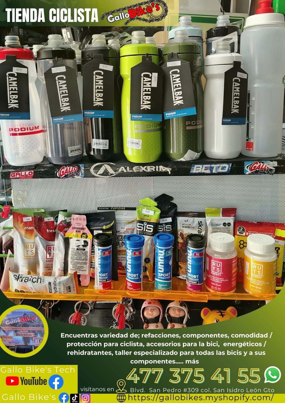 Refacciones, accesorios, ropa, energéticos, taller con servicios especializados, bicis, todo eso y más lo encuentras, con amplia variedad en tu tienda de confianza... Gallo Bikes's