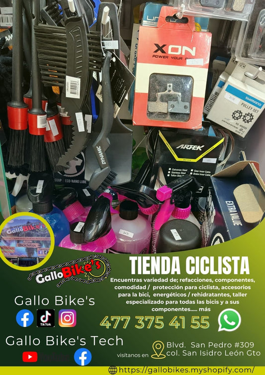 Refacciones, accesorios, ropa, energéticos, taller con servicios especializados, bicis, todo eso y más lo encuentras, con amplia variedad en tu tienda de confianza... Gallo Bikes's