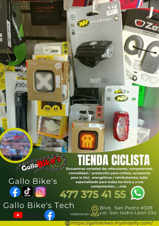 Refacciones, accesorios, ropa, energéticos, taller con servicios especializados, bicis, todo eso y más lo encuentras, con amplia variedad en tu tienda de confianza... Gallo Bikes's