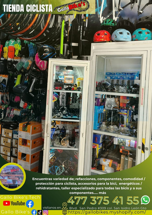 Refacciones, accesorios, ropa, energéticos, taller con servicios especializados, bicis, todo eso y más lo encuentras, con amplia variedad en tu tienda de confianza... Gallo Bikes's