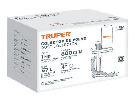 TRUPER Colector de polvo 1 HP
