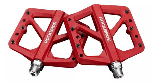 Pedales Rockbros 10 pines ultraligeros rojos