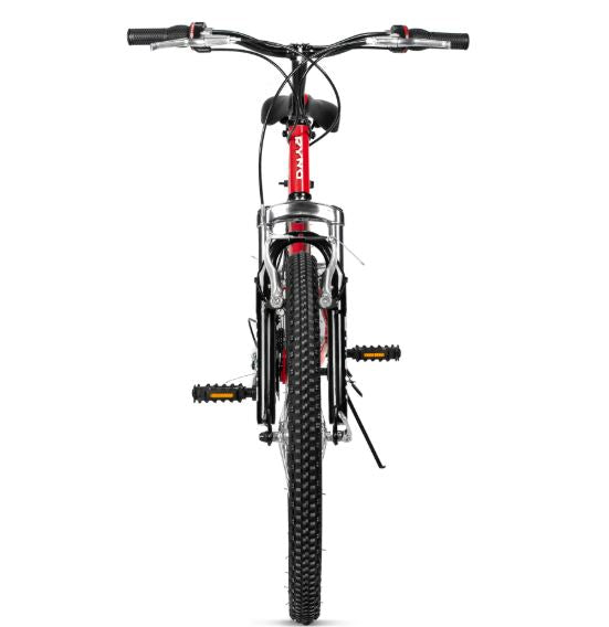 Bicicleta R 20 doble suspension roja 3x6  velocidades Ryno