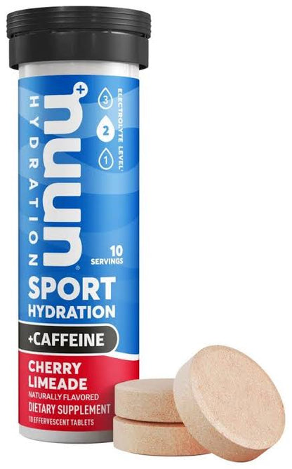 Nuun electrolitos diluibles en agua limonada de vereza con cafeína