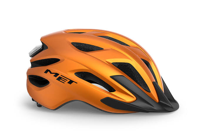 Casco MET crossover naranja metálico