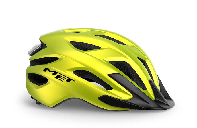 Casco MET crossover amarillo lima metálico