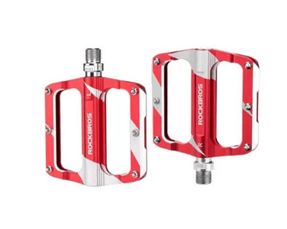 Pedales Rockbros aluminio y pines rojo