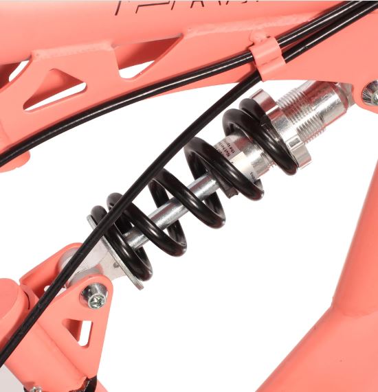 Bicicleta R 20 doble suspension salmón 3x6  velocidades Ryno