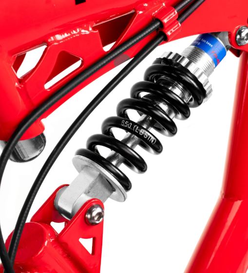 Bicicleta R 20 doble suspension roja 3x6  velocidades Ryno