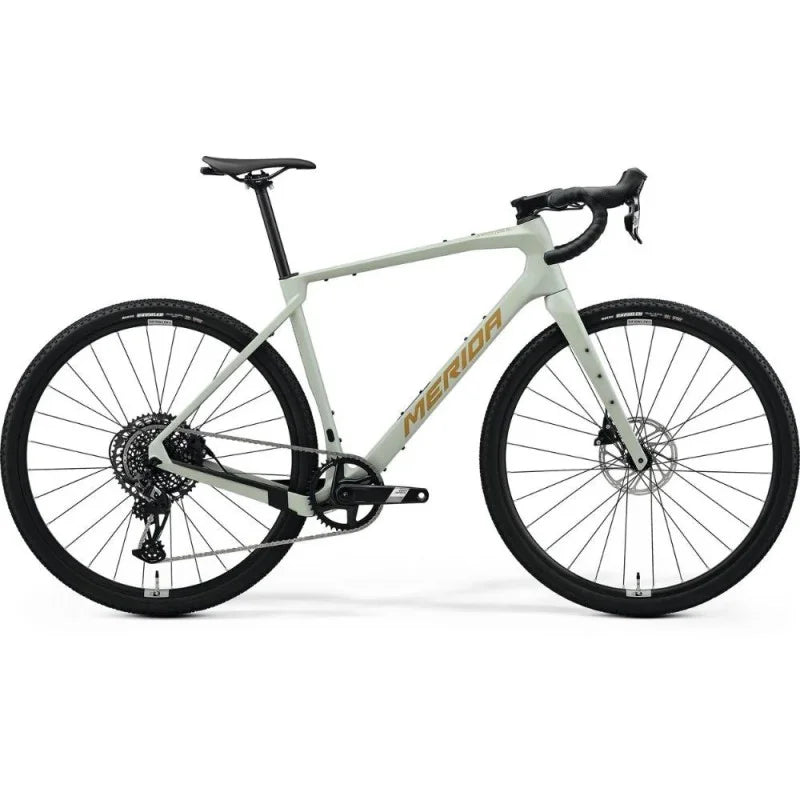 BICICLETA MERIDA SILEX 5000 R-700 CARBONO GRIS CLARO / DORADO 1x10 SRAM APEX