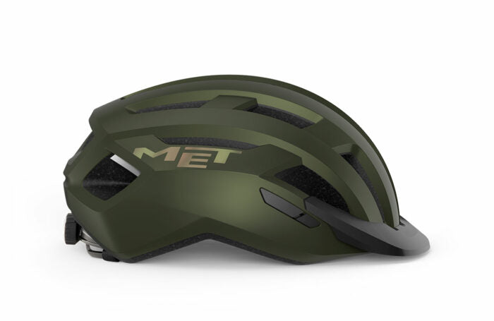 Casco MET all road verde militar