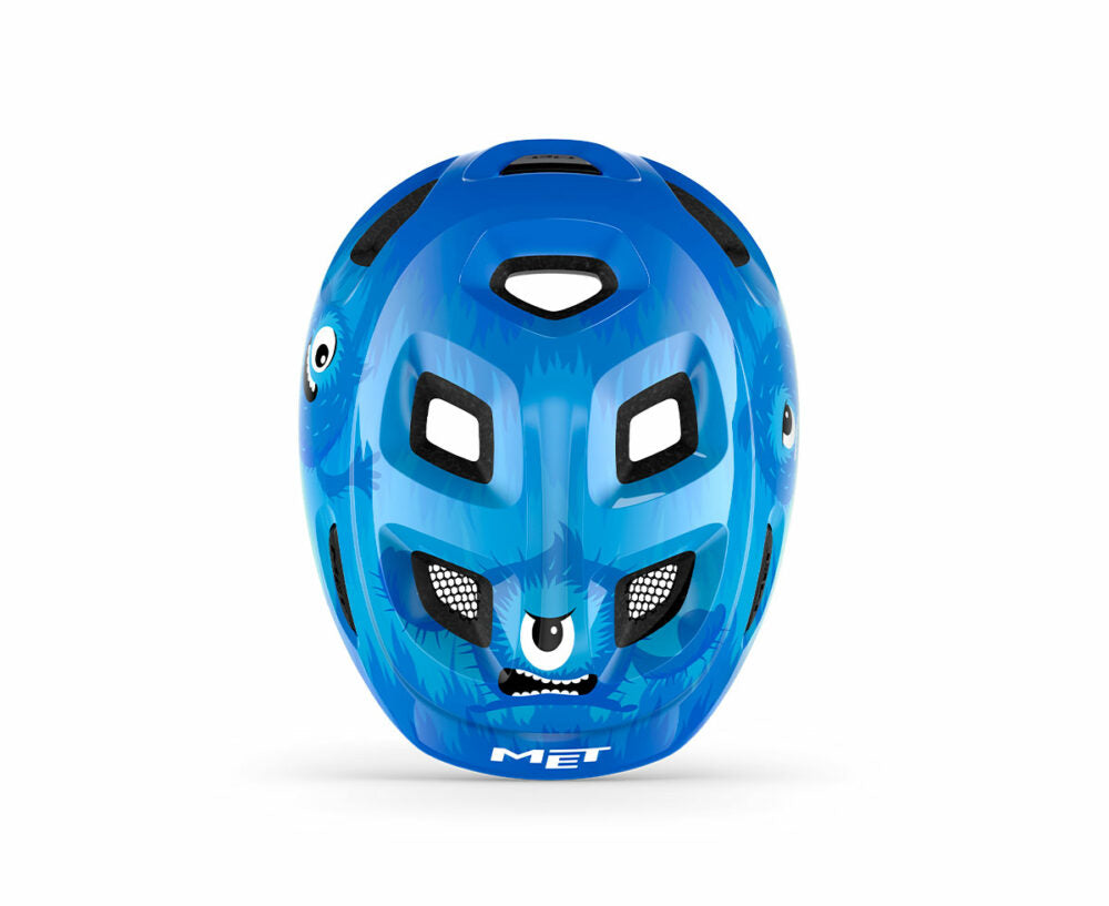 Casco MET hooray infantil azul monstruo