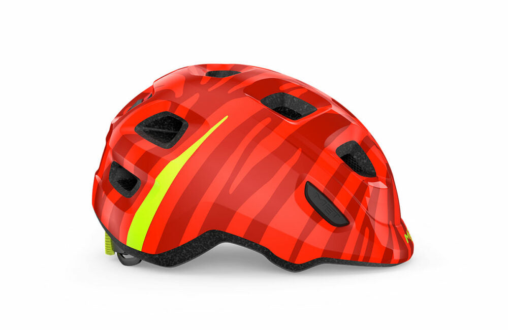 Casco MET hooray infantil rojo zebra