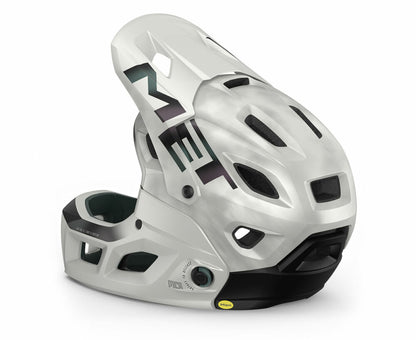Casco MET Parachute full face desmontable 2 en 1 blanco / gris