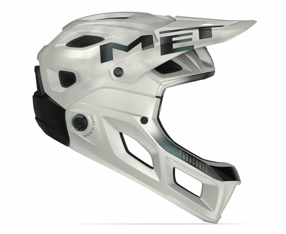 Casco MET Parachute full face desmontable 2 en 1 blanco / gris
