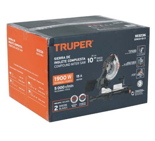 TRUPER Sierra de inglete 10", 1900W compuesta
