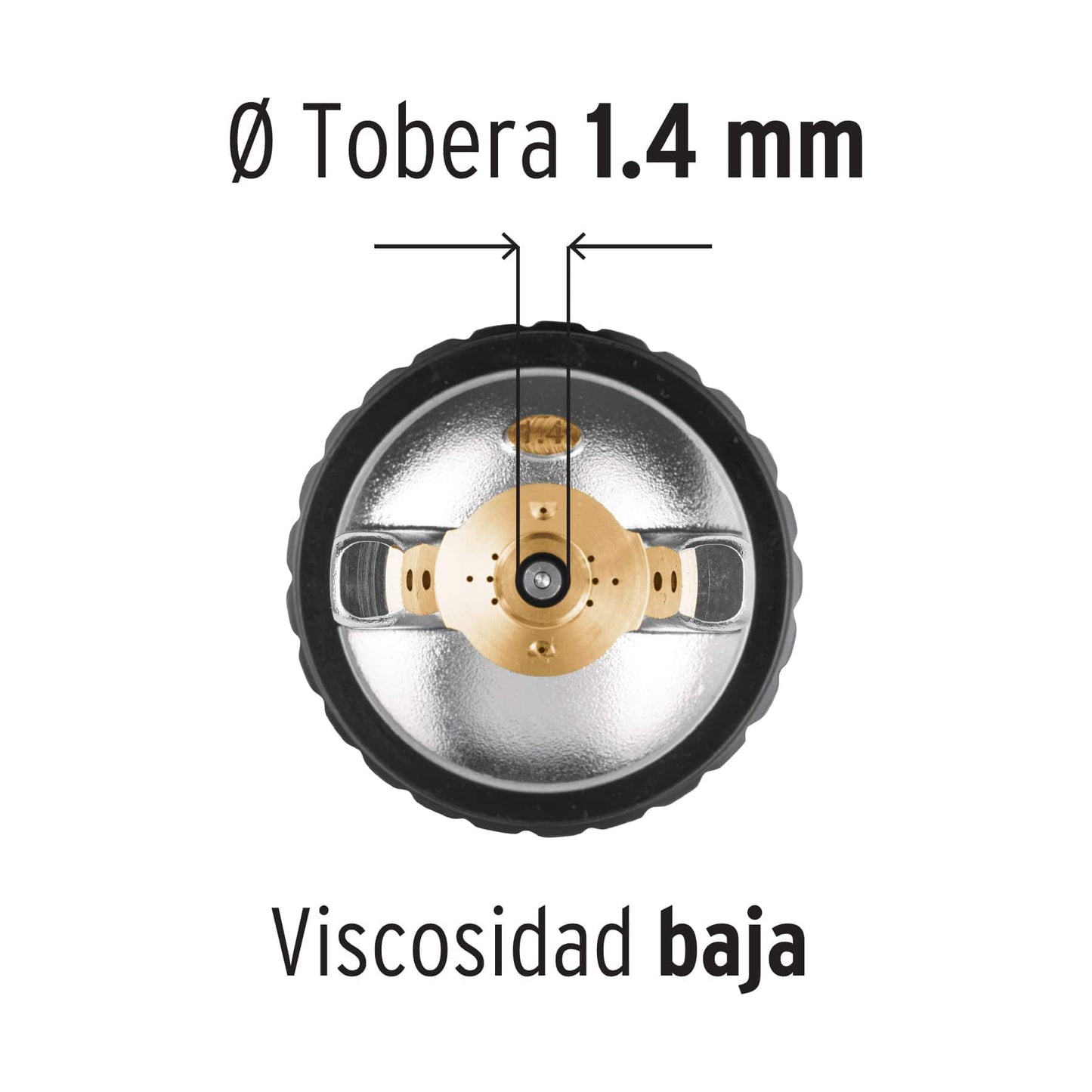 TRUPER Pistola p/pintar gravedad HVLP vaso plástico 1.4 mm, EXPERT