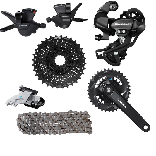 Transmisión 2x7 shimano grupo armado  de cambios 22-36t x 12/32t