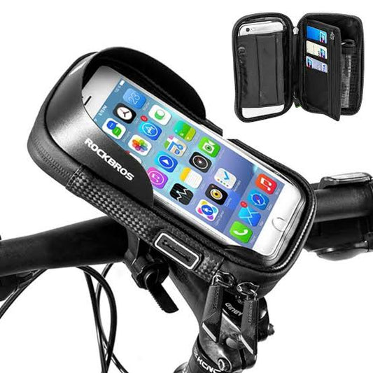 Porta celular rockbros para manubrio impermeable