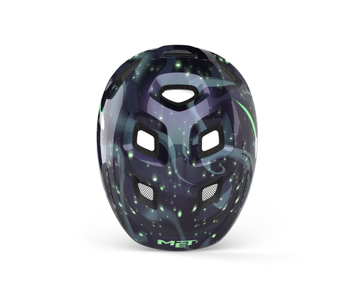 Casco MET hooray espacio brilla en la oscuridad