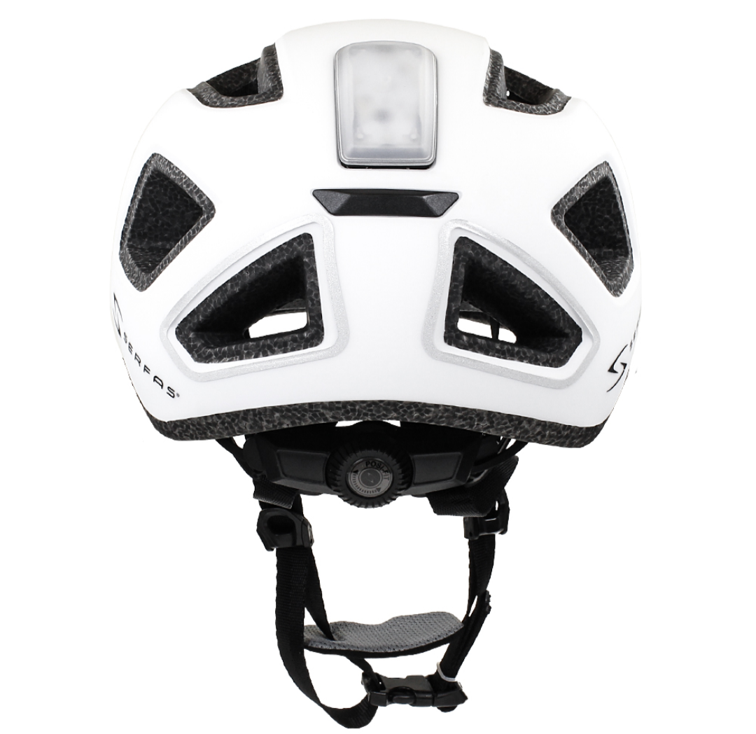 Casco SERFAS metro blanco con luz trasera