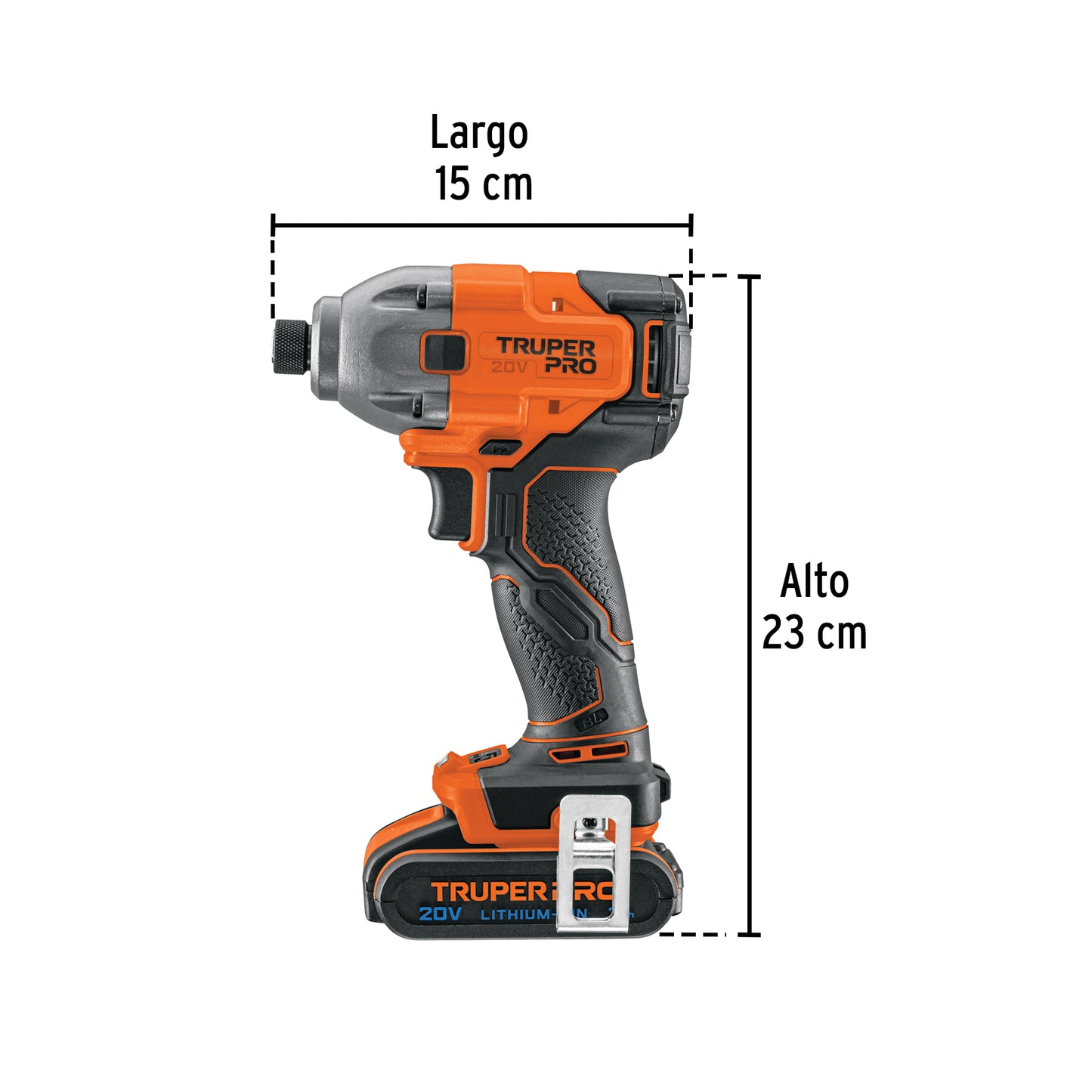 TRUPER Destornillador de impacto 1/4pulgadas 20V con 1 batería 2Ah PRO