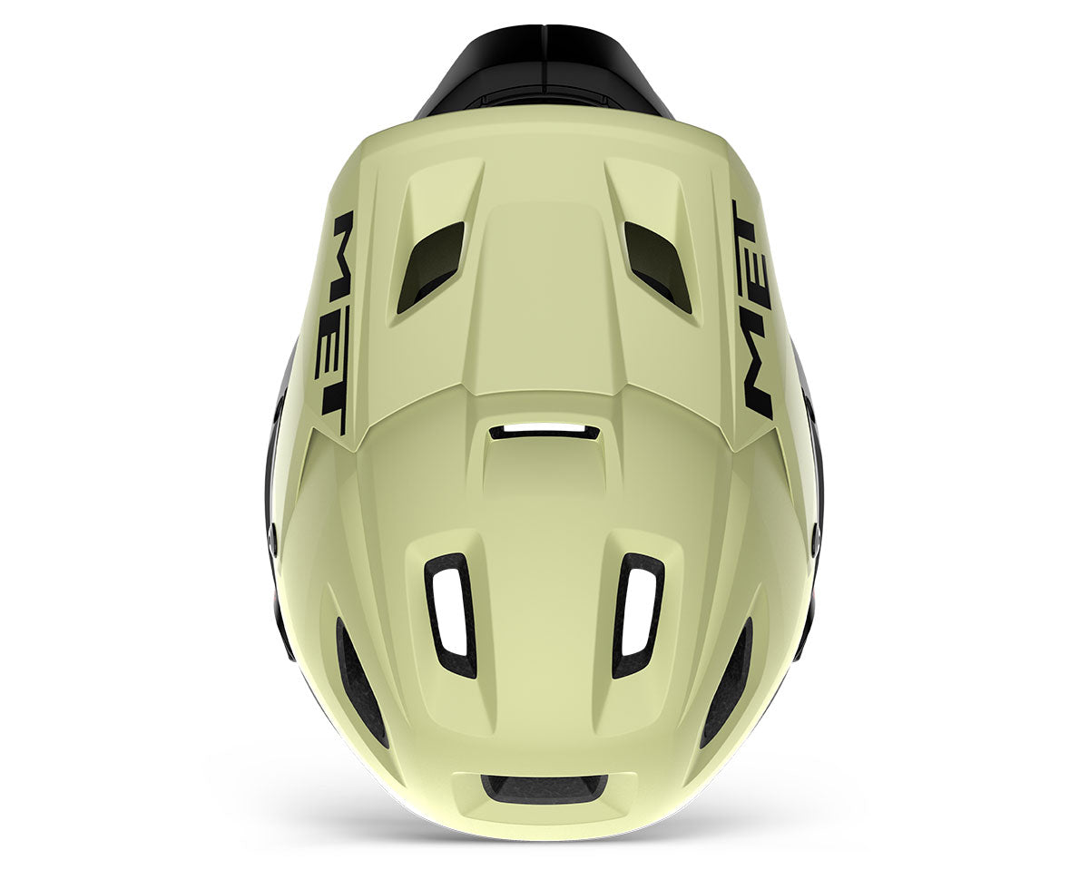 Casco MET Parachute full face desmontable 2 en 1 verde / negro