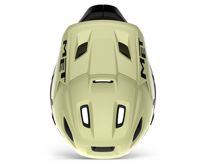Casco MET Parachute full face desmontable 2 en 1 verde / negro
