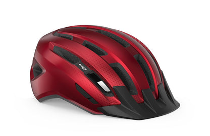 Casco MET Downtown rojo metálico