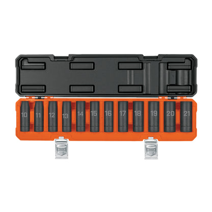 TRUPER Juego de 12 dados largos de impacto cuadro 1/2pulgadas, 6 puntas mm