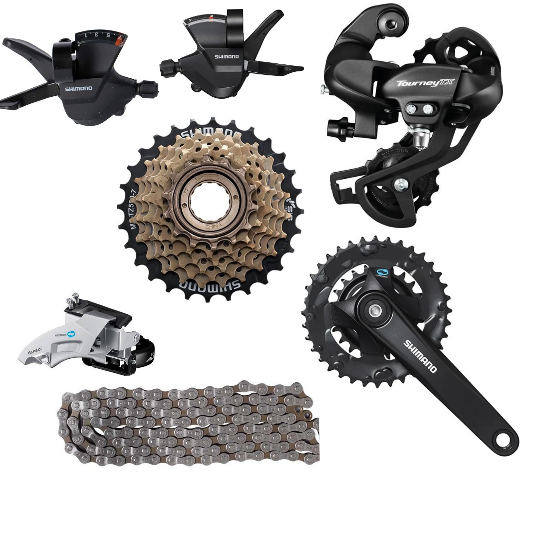 Transmisión 2x7 shimano grupo armado  de cambios 22-36t x 14/28