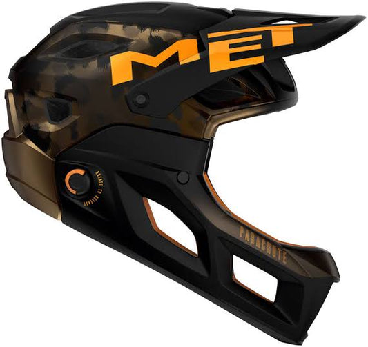 Casco MET Parachute full face desmontable 2 en 1 bronce y naranja