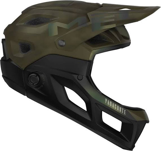 Casco MET Parachute full face desmontable 2 en 1 verde militar
