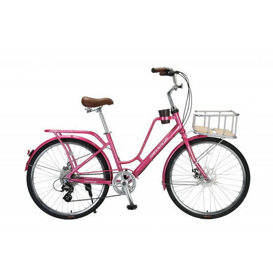 Bicicleta R26 para city 1x7v lady green plus rosa