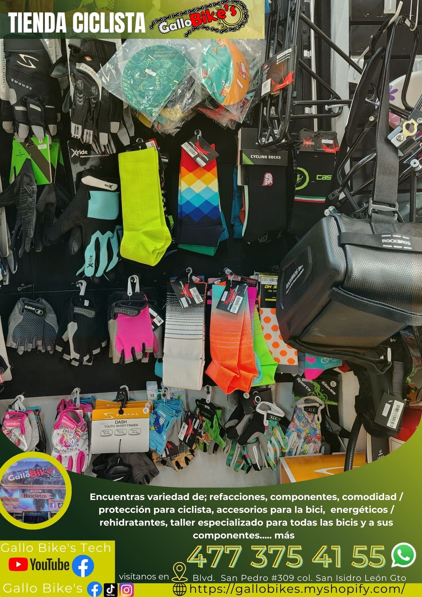 Refacciones, accesorios, ropa, energéticos, taller con servicios especializados, bicis, todo eso y más lo encuentras, con amplia variedad en tu tienda de confianza... Gallo Bikes's
