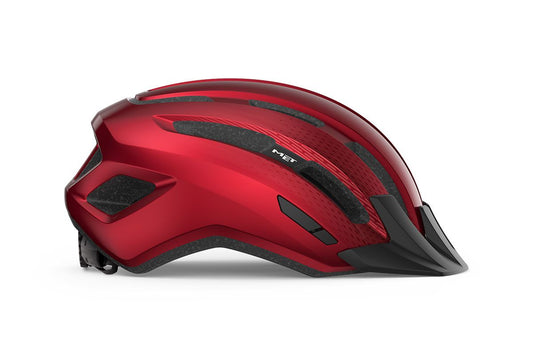 Casco MET Downtown rojo metálico