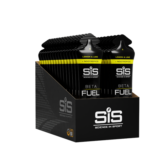 Gel SIS Beta Fuel nootropics sabor lima limón caja con 30pz de 60ml