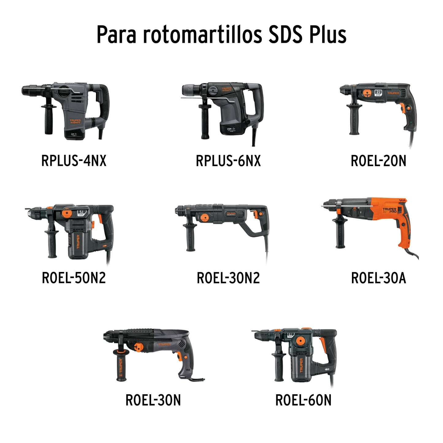 TRUPER Juego de 15 brocas y cinceles SDS Plus en estuche