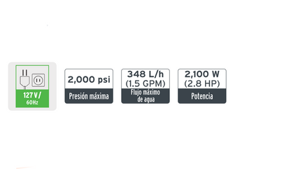 TRUPER Hidrolavadora eléctrica 2000 PSI, motor de inducción, EXPERT