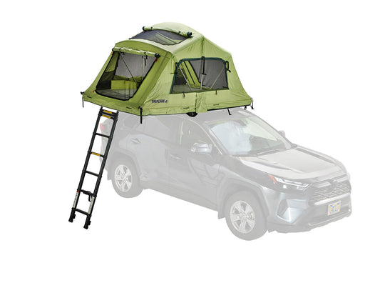 casa de campaña sobre auto YAKIMA Skyrise color verde MD