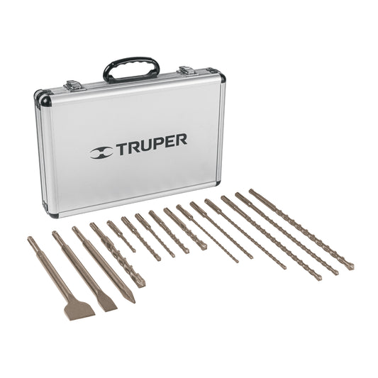 TRUPER Juego de 15 brocas y cinceles SDS Plus en estuche
