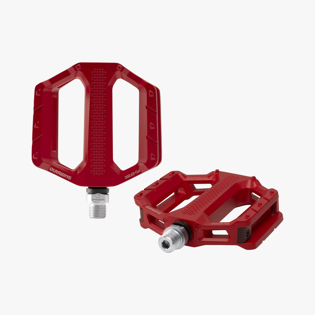 Pedales shimano de plataforma rojo EF202